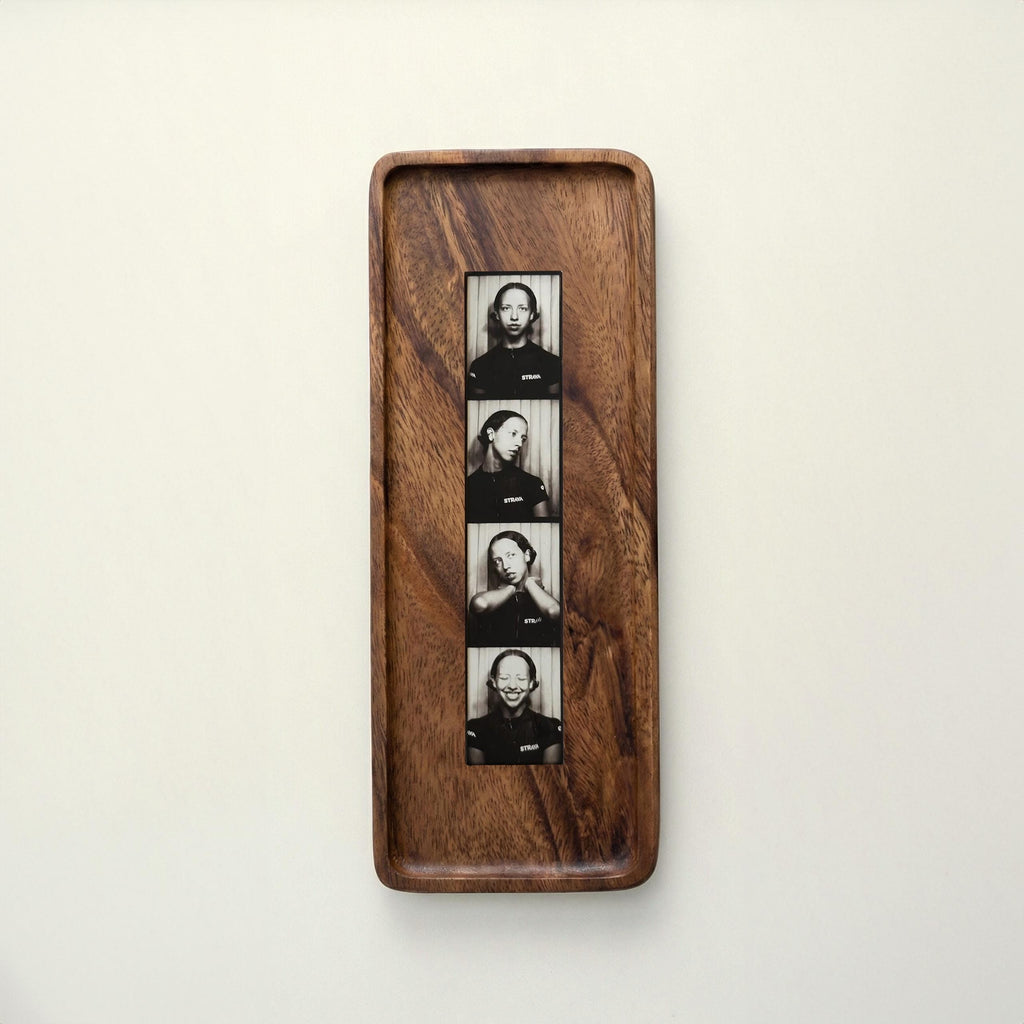 Walnut Photobooth Frame for Photo Strip Prints - Mount-free