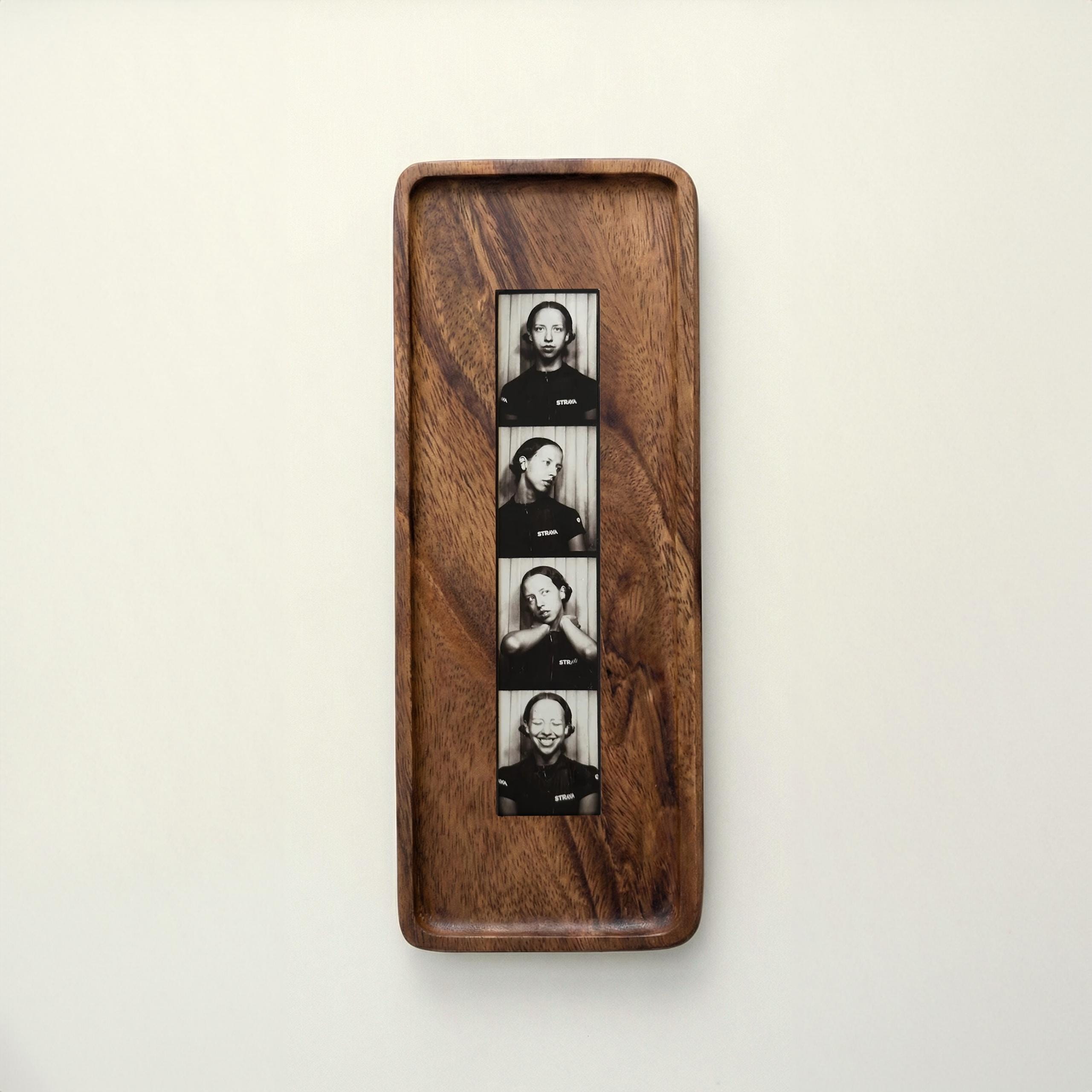 Walnut Photobooth Frame for Photo Strip Prints - Mount-free