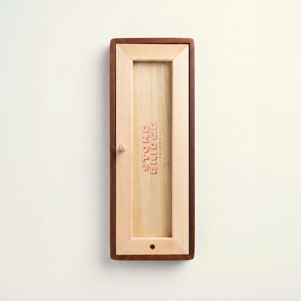 Mounted Photobooth Frame for Photo Strip Prints - Solid Wood