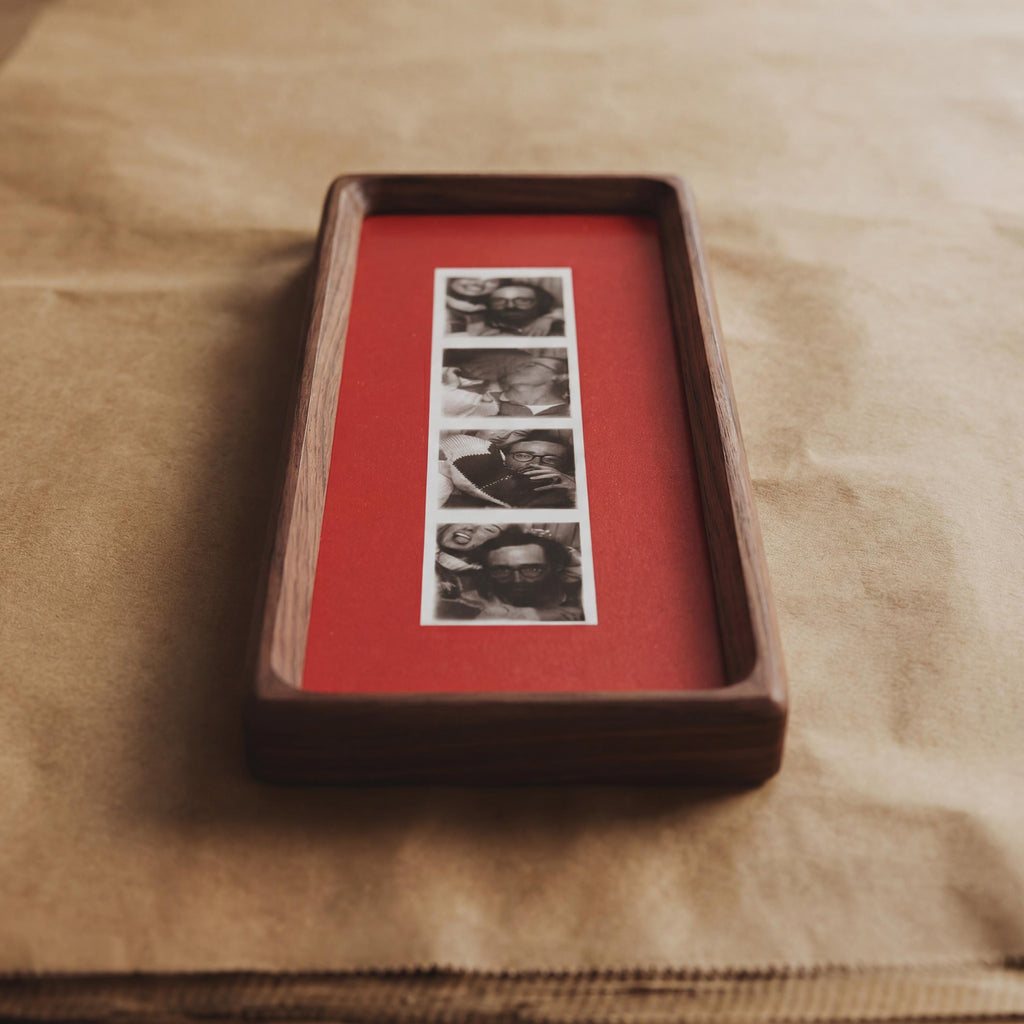 Mounted Photobooth Frame for Photo Strip Prints - Solid Wood