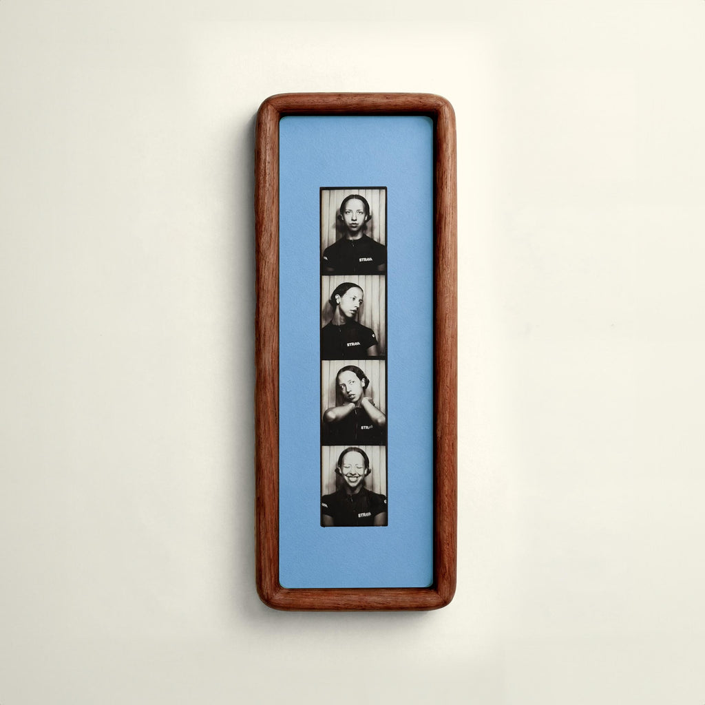 Mounted Photobooth Frame for Photo Strip Prints - Solid Wood