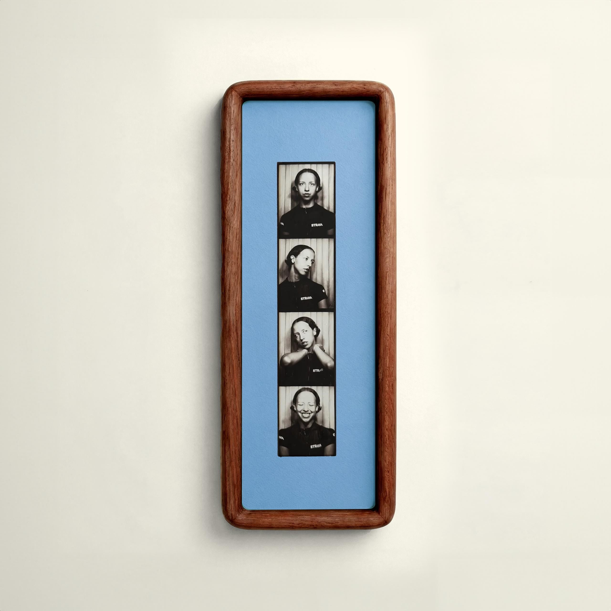 Mounted Photobooth Frame for Photo Strip Prints - Solid Wood