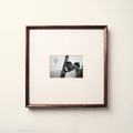 Chamfered Dark Walnut Frame 35 x 35 cm - White Center Mount
