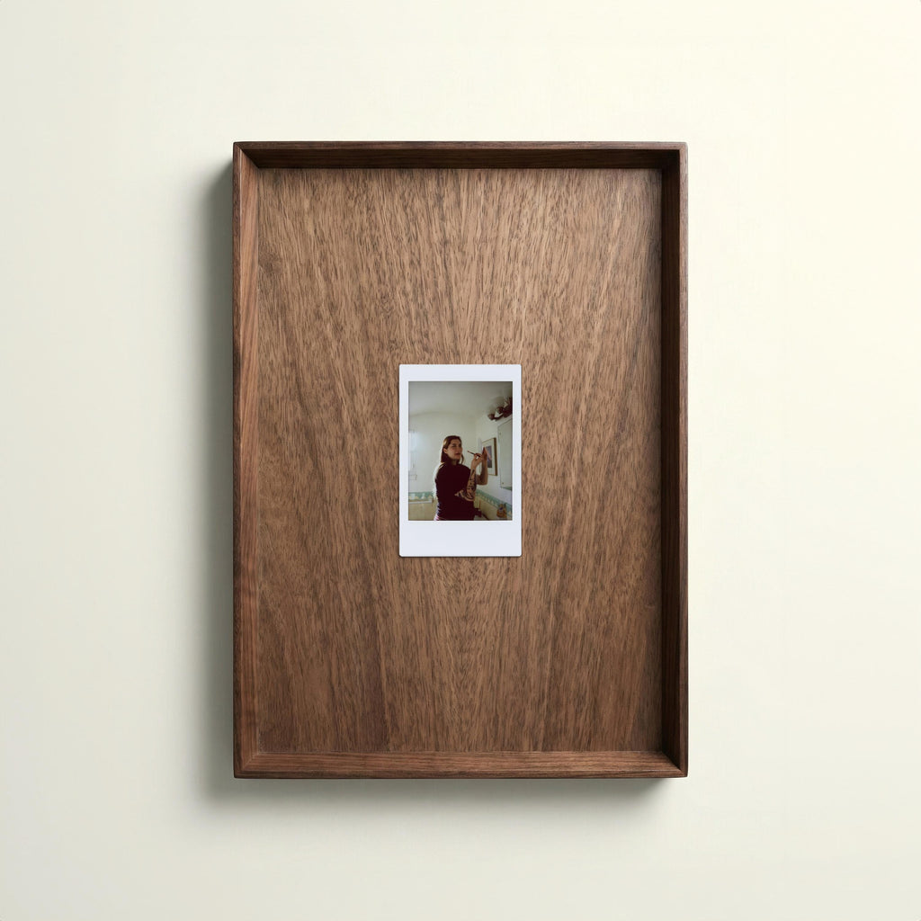 Walnut Picture Frame with Wooden Backing: Minimal Wall Frame for Art Prints, Posters, Illustrations Two sizes available