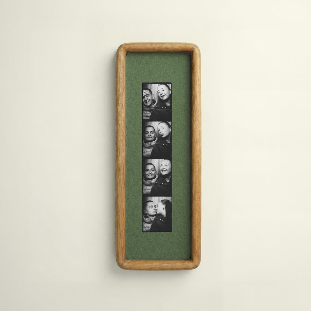 Mounted Photobooth Frame for Photo Strip Prints - Solid Wood