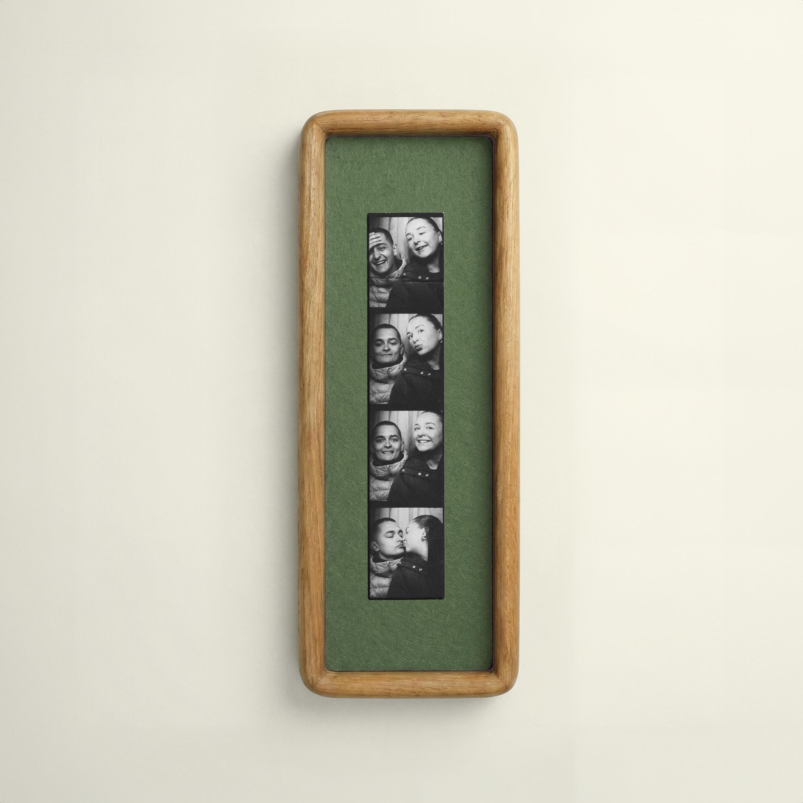 Mounted Photobooth Frame for Photo Strip Prints - Solid Wood