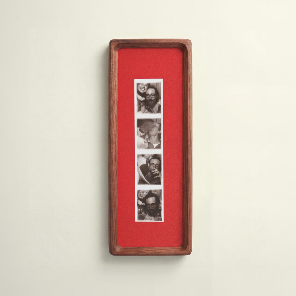 Mounted Photobooth Frame for Photo Strip Prints - Solid Wood