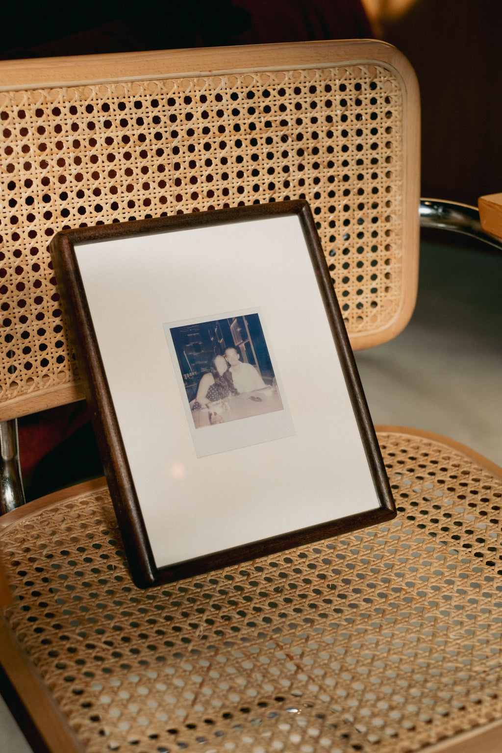 Rounded Dark Walnut Polaroid Frame