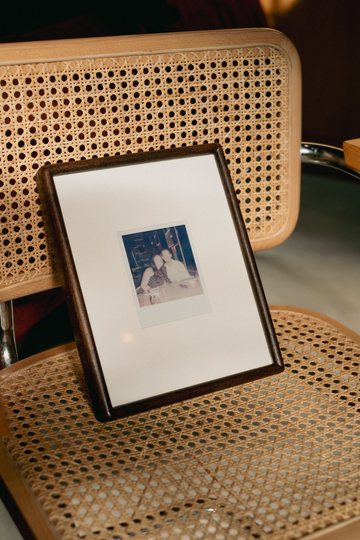 Rounded Dark Walnut Polaroid Frame - Polaroid Square