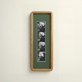 Rounded Teak Photobooth Frame - Green mount