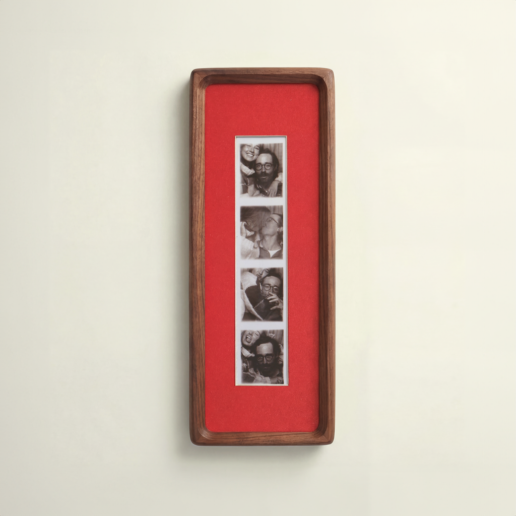 Bevelled Walnut Photobooth Frame - Red mount
