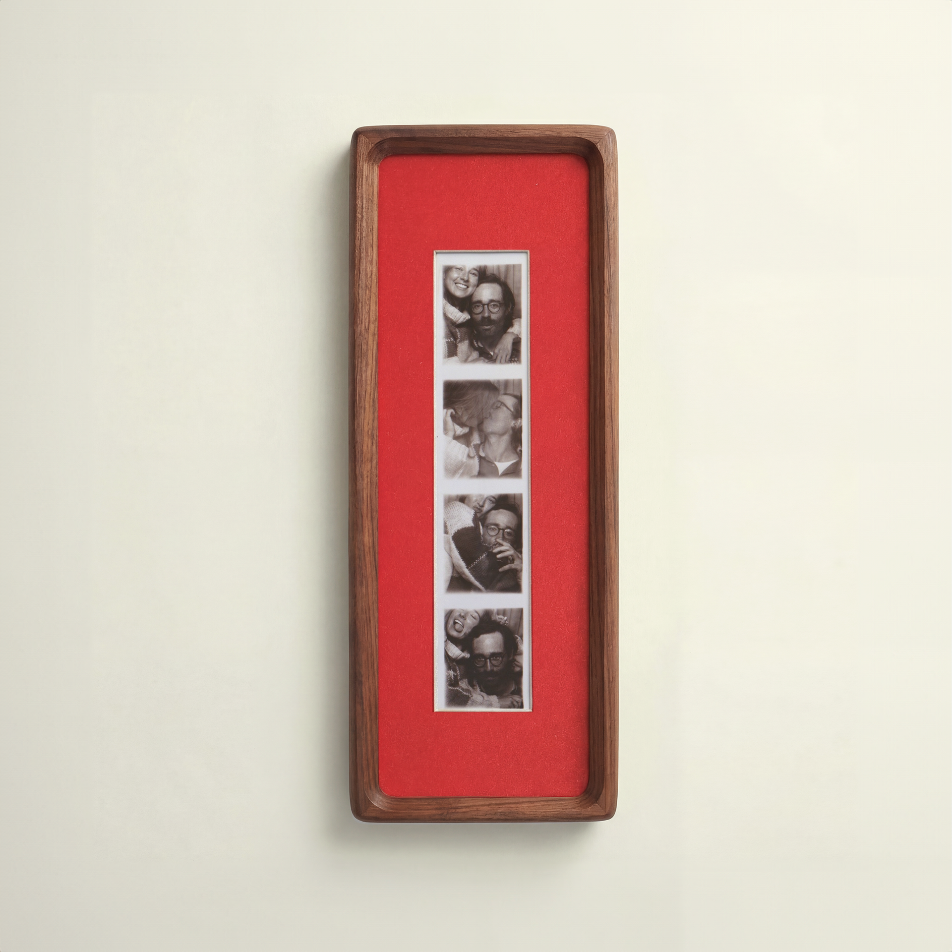 Bevelled Walnut Photobooth Frame - Red mount