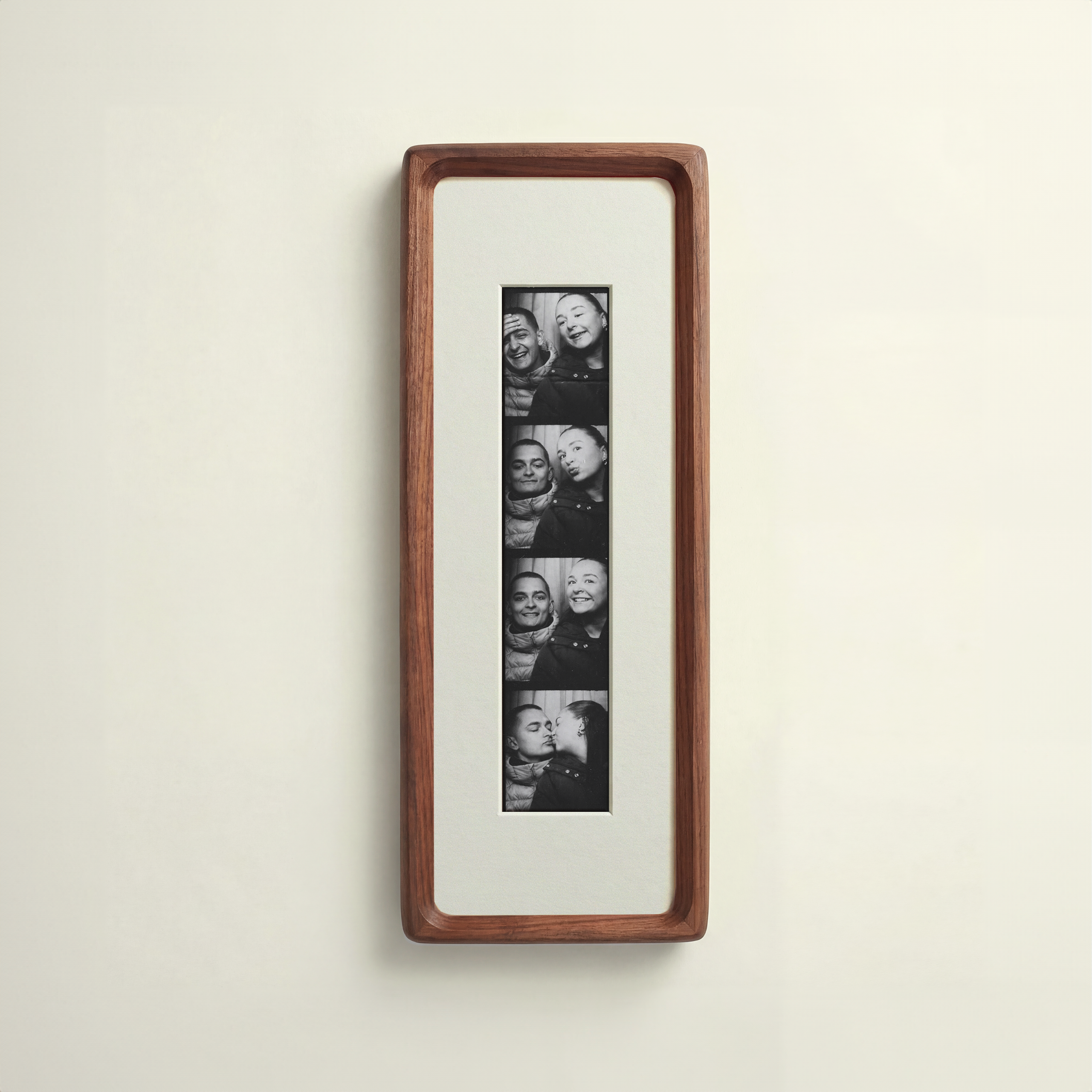 Bevelled Walnut Photobooth Frame - White Mount