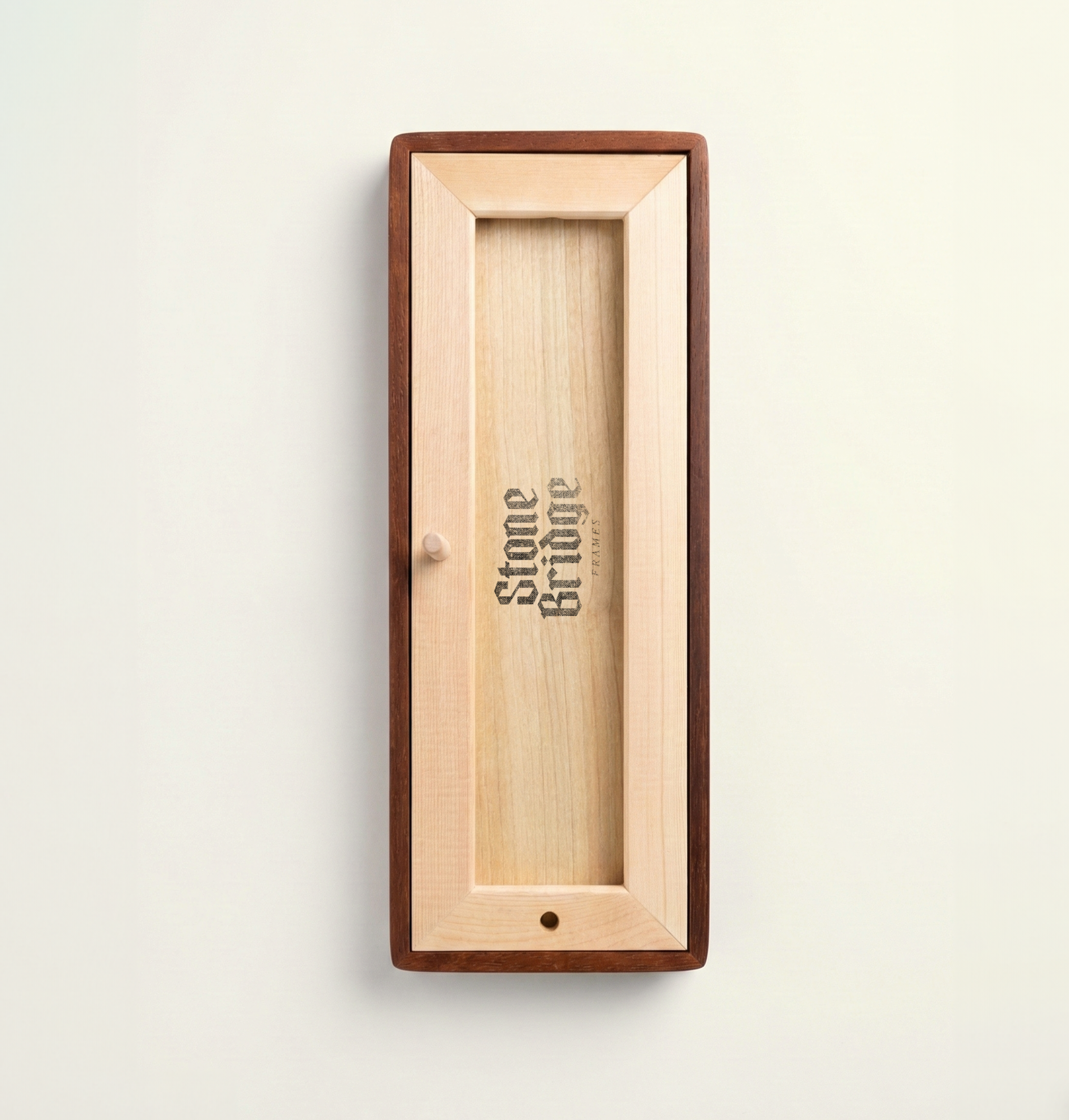 Chamfered Dark Walnut Photobooth Frame - White Mount