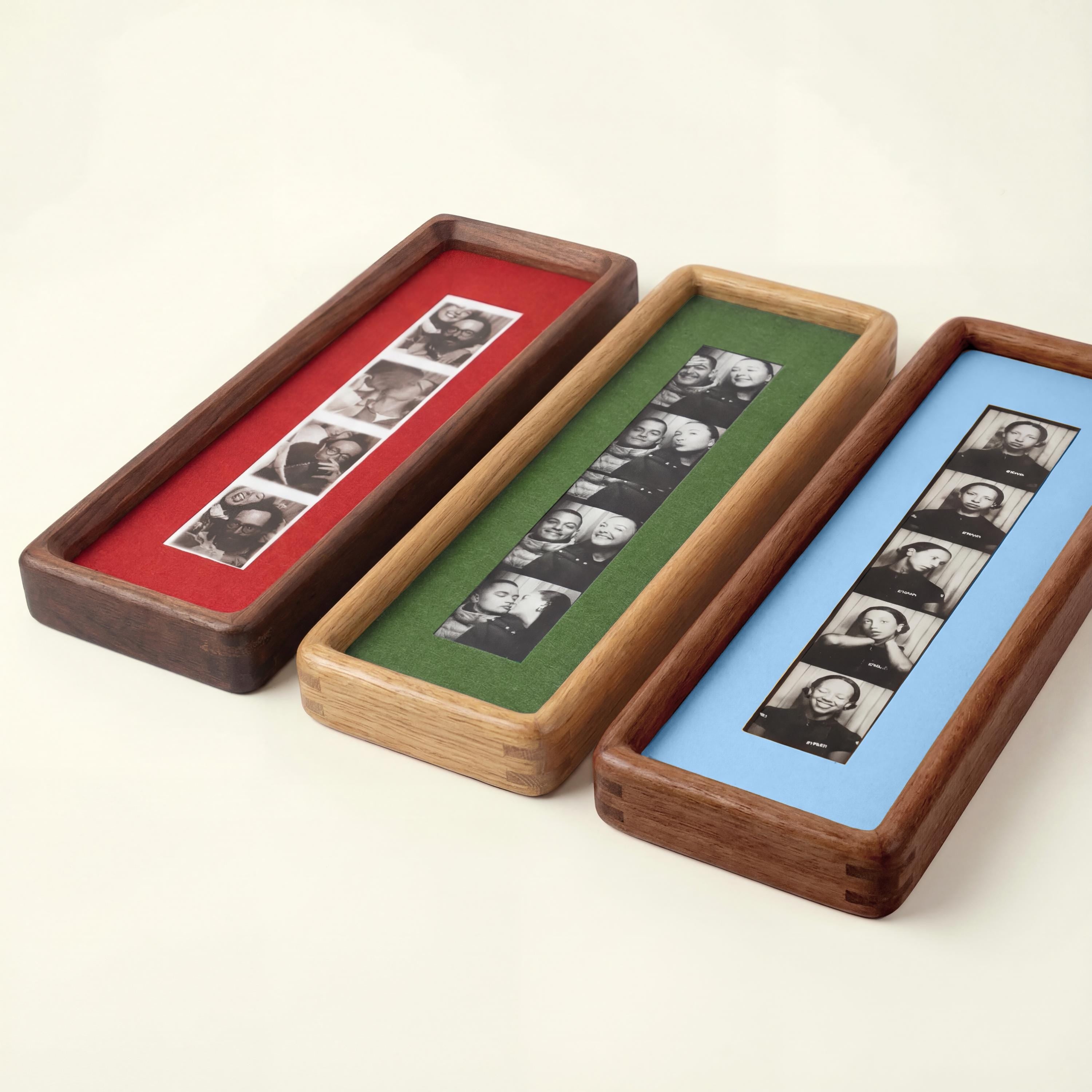 Mounted Photobooth Frame for Photo Strip Prints - Solid Wood