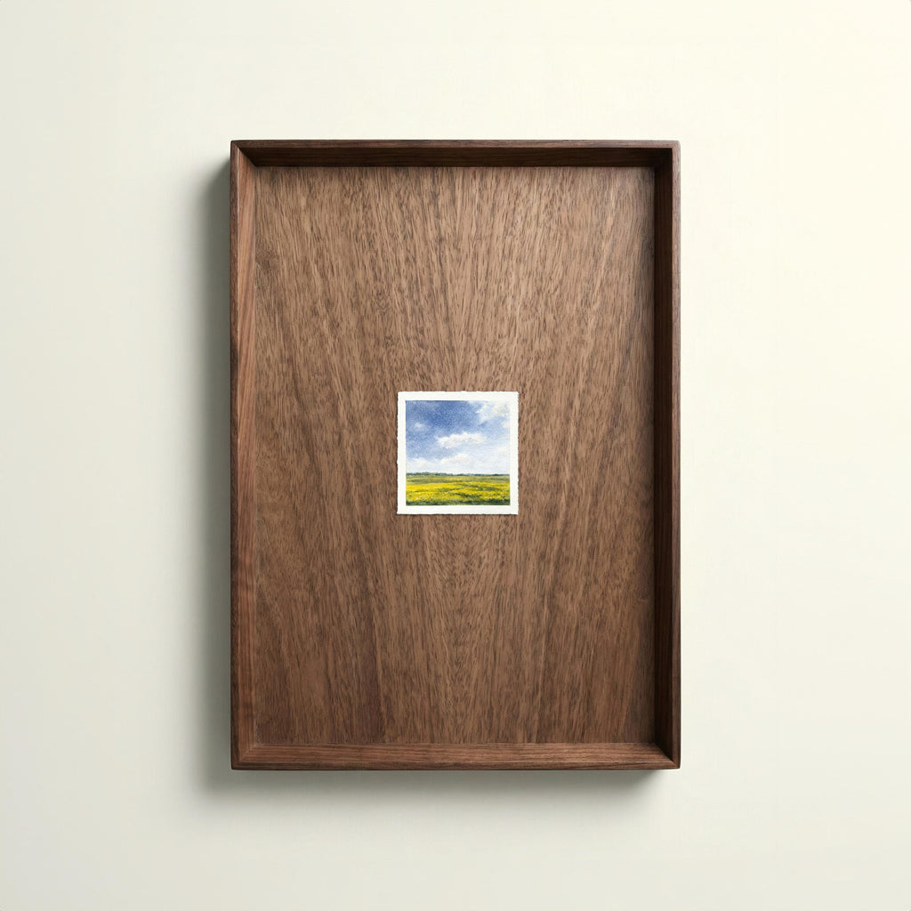 Walnut Picture Frame with Wooden Backing: Minimal Wall Frame for Art Prints, Posters, Illustrations Two sizes available