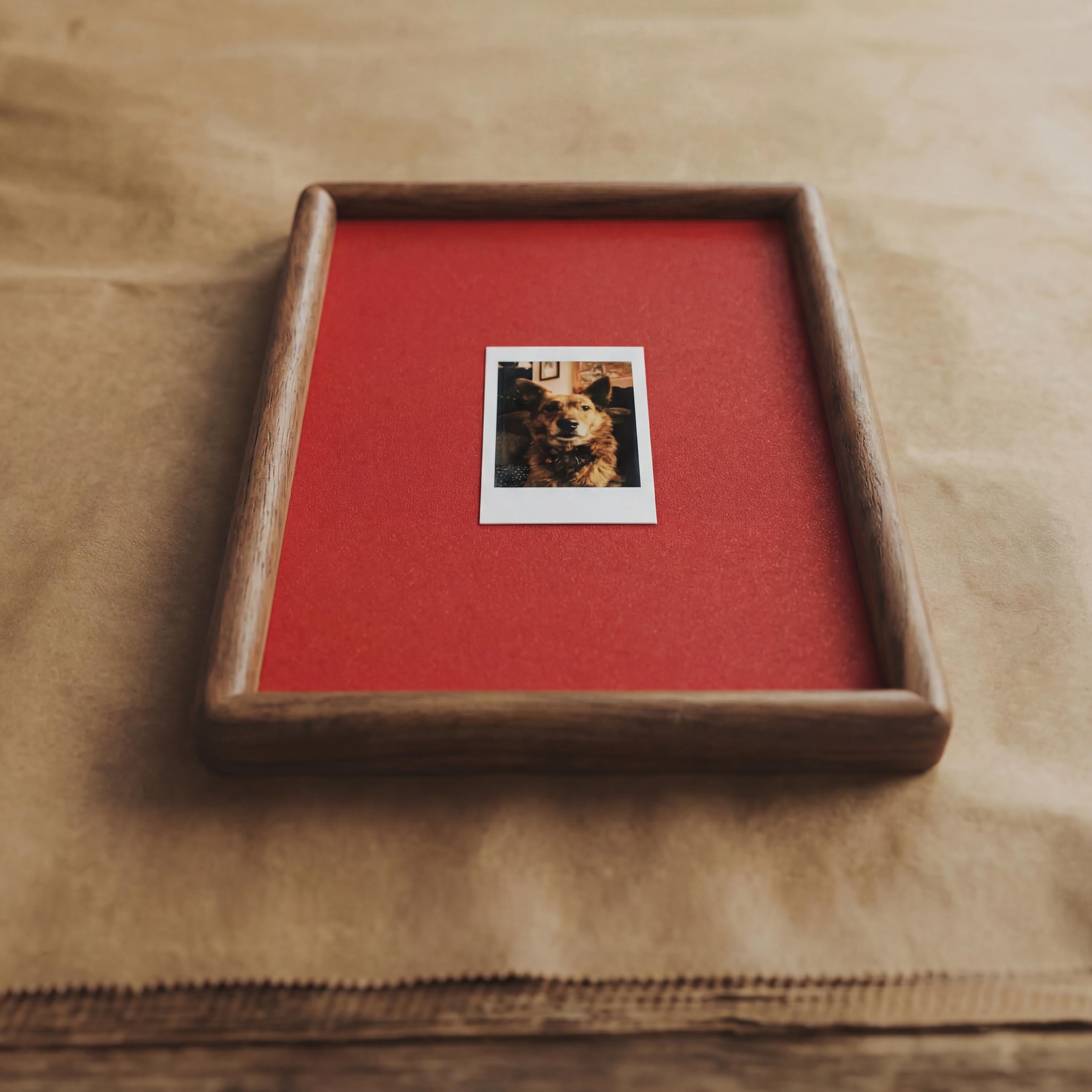 Solid Walnut Polaroid Frame: With Colored Mount for Instant Photos