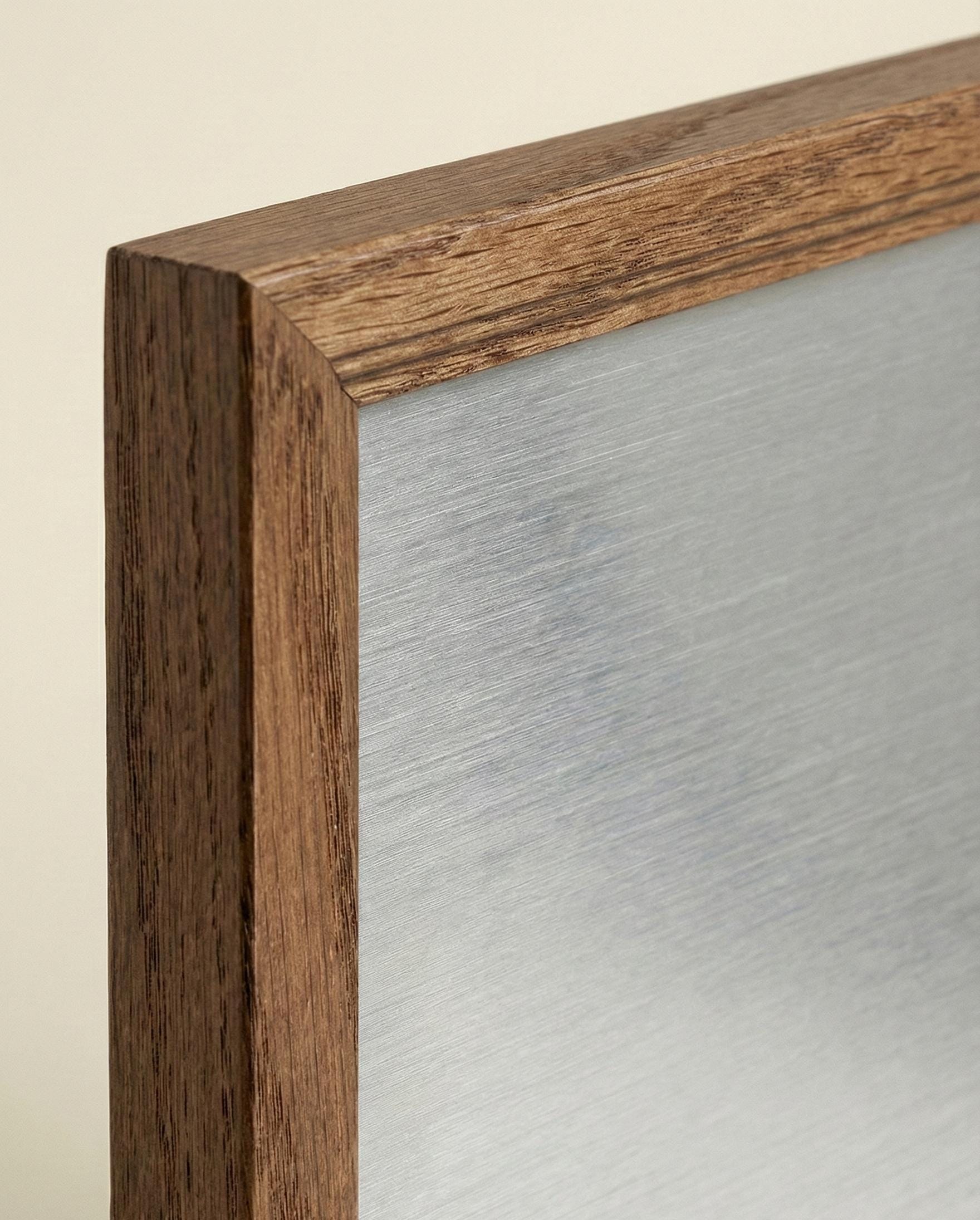 Magnetic Walnut Wood Frame with Aluminium Backing – Mount-Free
