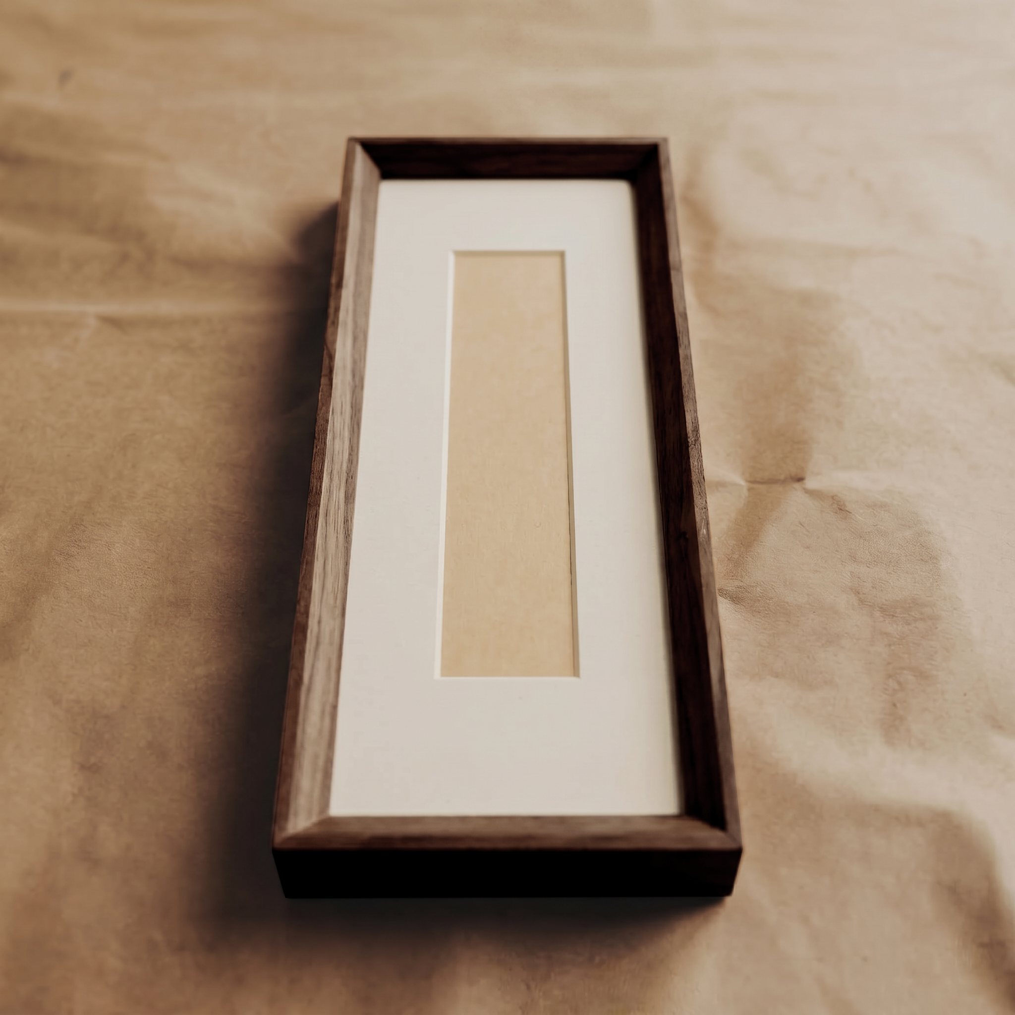 Chamfered Dark Walnut Photobooth Frame - White Mount