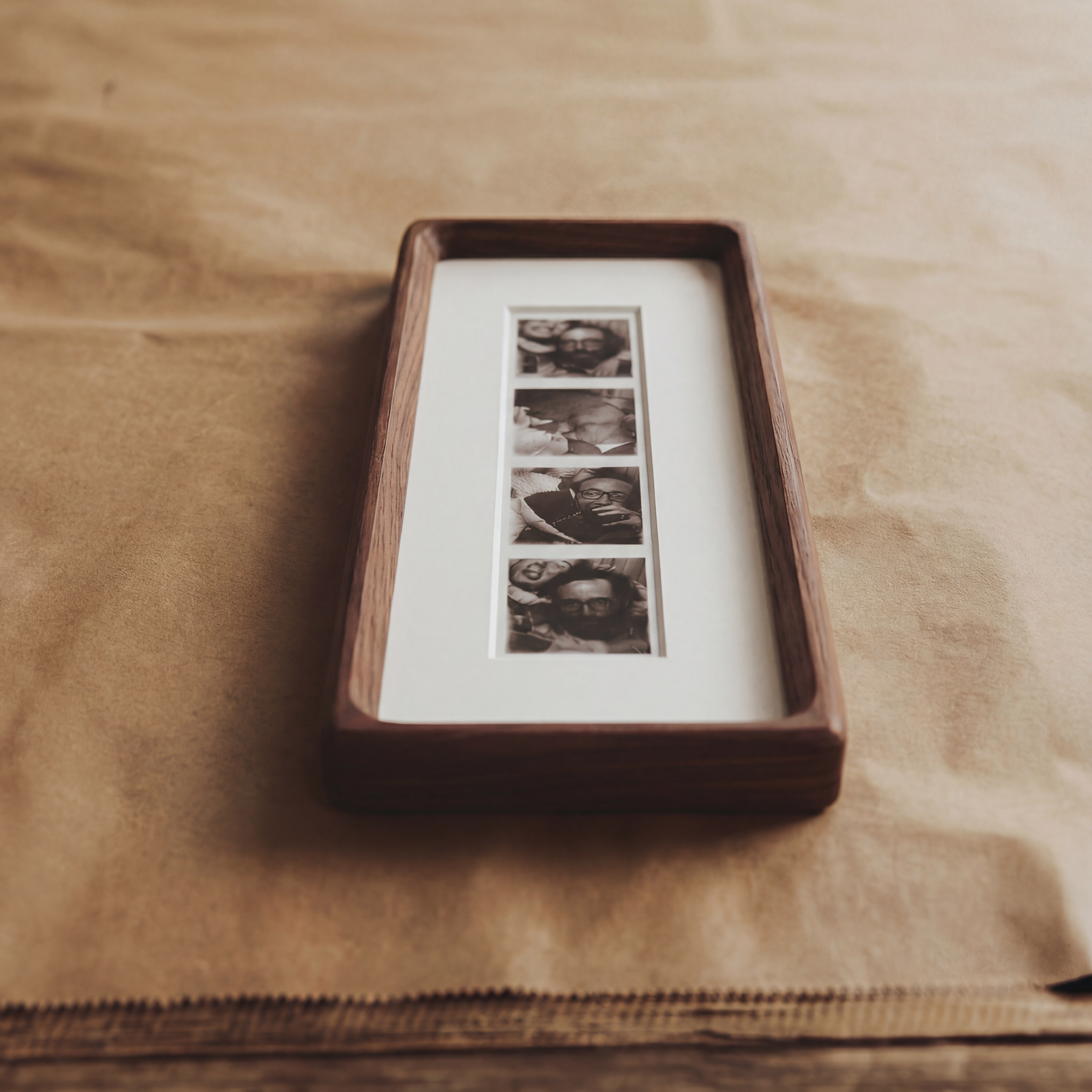 Bevelled Walnut Photobooth Frame - White Mount