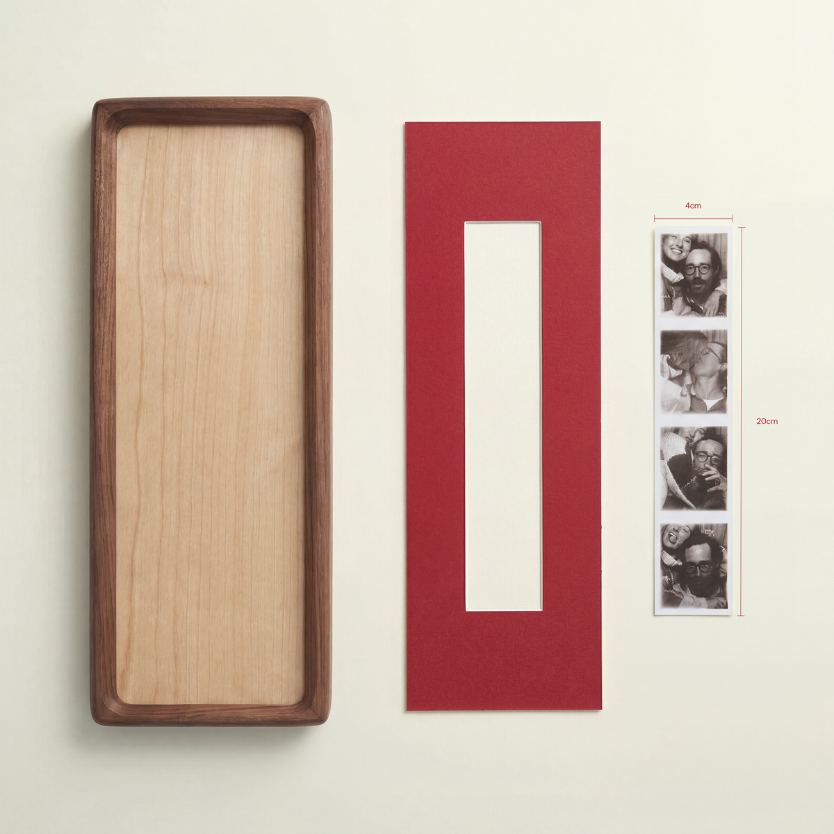 Bevelled Walnut Photobooth Frame - Red mount – Stone Bridge Frames