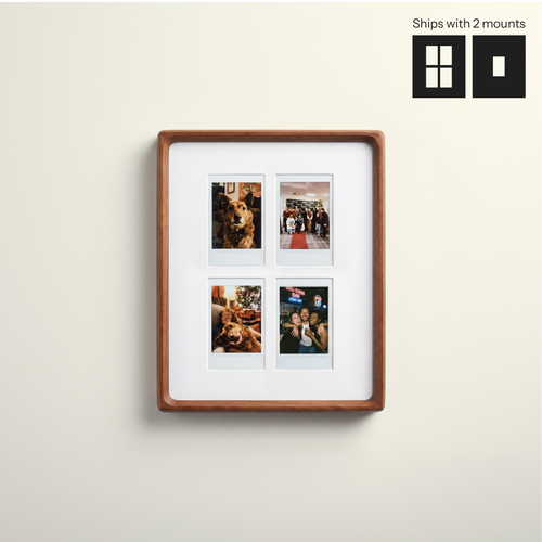 Bevelled Walnut Polaroid Frame - Instax Mini