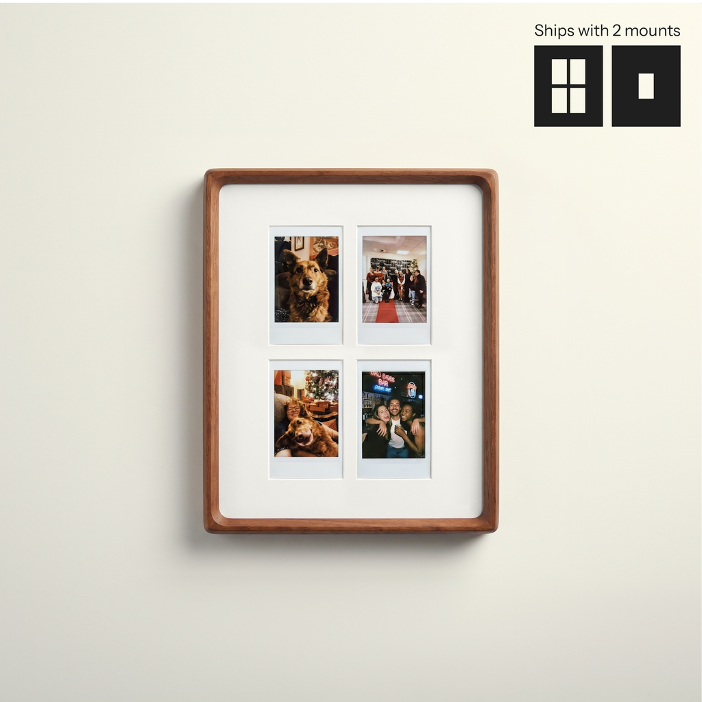 Bevelled Walnut Polaroid Frame - Instax Mini