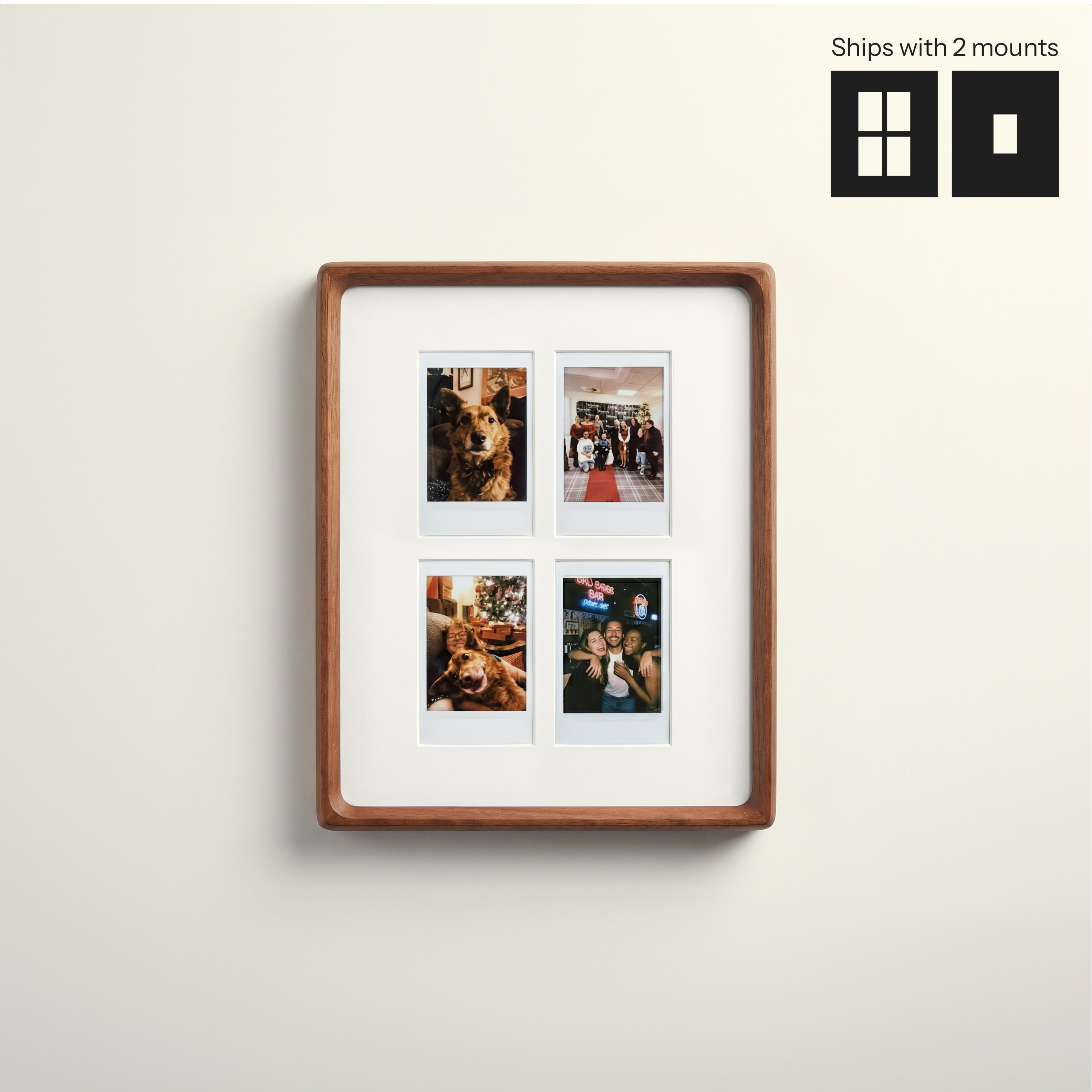 Bevelled Walnut Polaroid Frame - Instax Mini