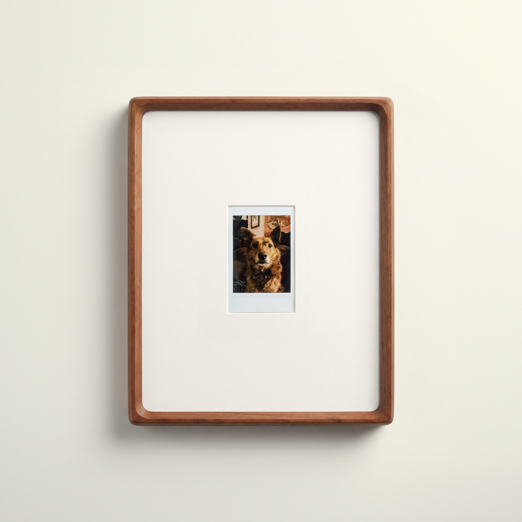 Bevelled Walnut Polaroid Frame - Instax Mini