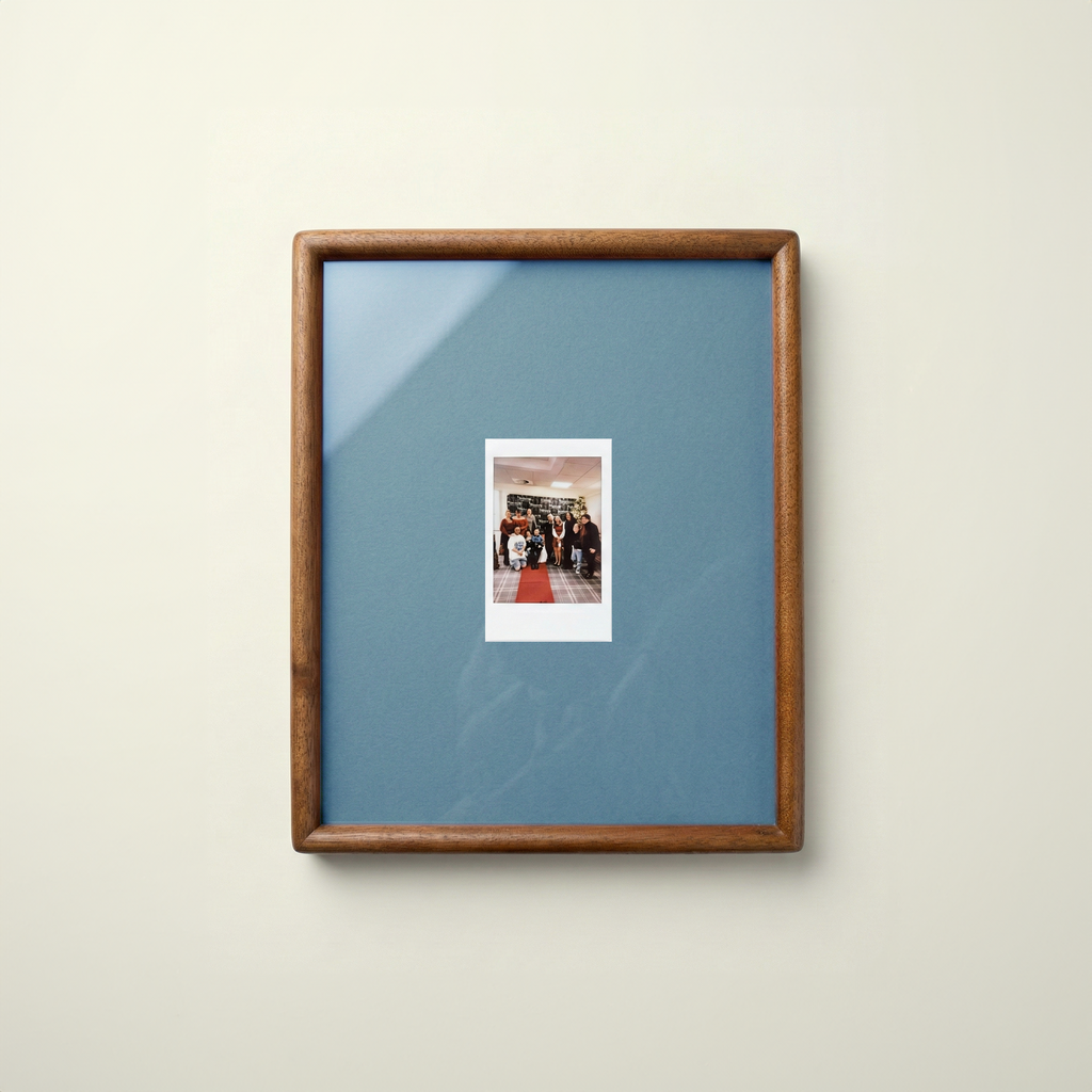 Solid Walnut Polaroid Frame: With Colored Mount for Instant Photos